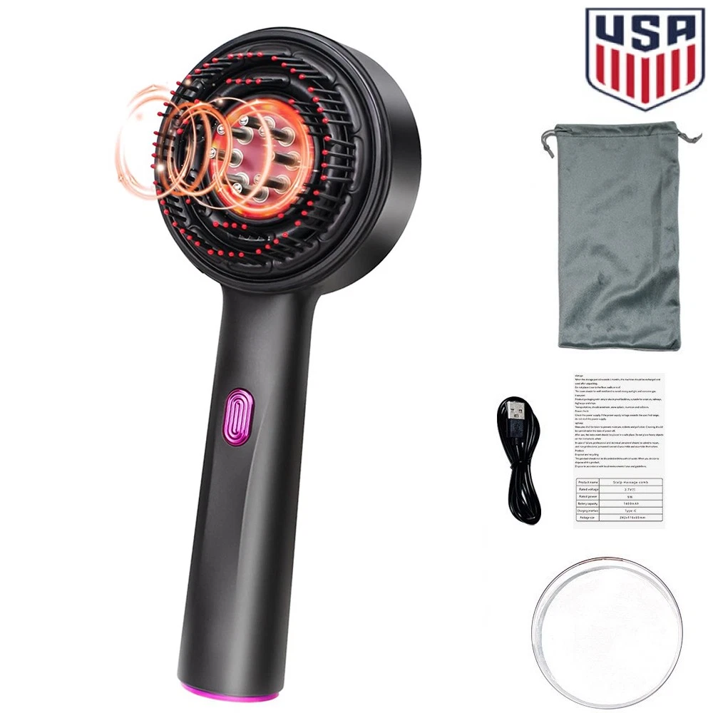 3 in 1 Red Light Therapy Head Massage Comb Hair Oil Applicator Waterproof Hair Growth Vibration Electric Scalp Massager Brush