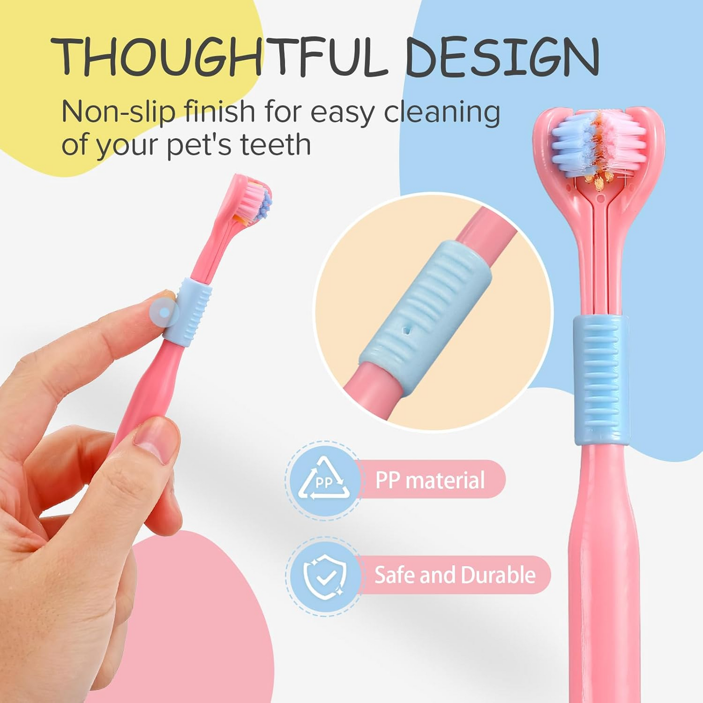 2 PCS Triple Sided Toothbrush Triple Head Wrap Household Soft Bristles Cleaning Daily Sensory Toothbrush