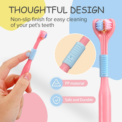 2 PCS Triple Sided Toothbrush Triple Head Wrap Household Soft Bristles Cleaning Daily Sensory Toothbrush