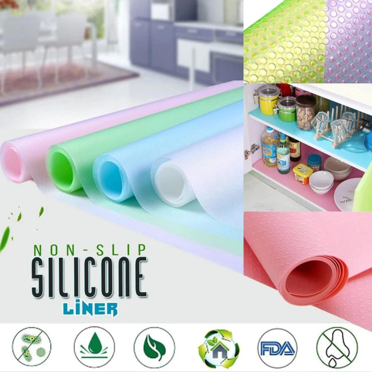 Anti-Bacterial Fridge Mat – Non-Stick PVC Sheet Roll, Safai aur Hifazat ka Perfect Combo