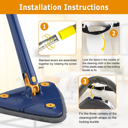 360° Rotatable Adjustable Cleaning Triangle Mop