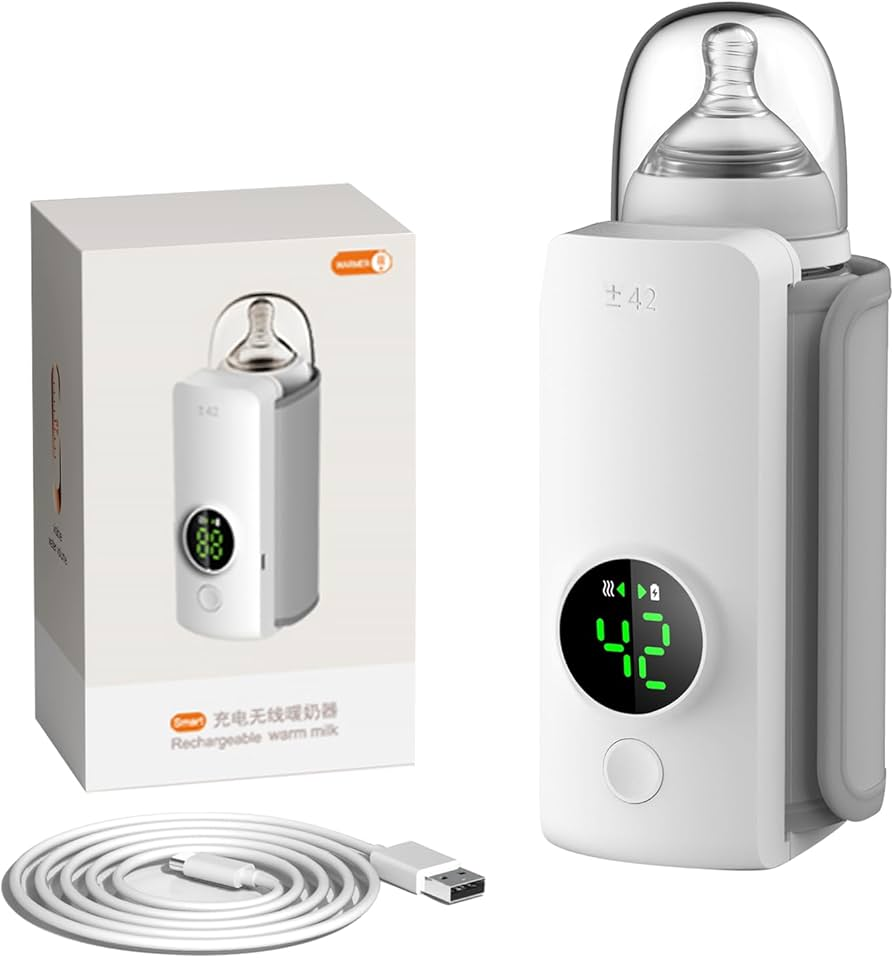 Travel Portable Bottle Warmer Combo Includes Complimentary Feeder Bottle – Compact, Safe & Easy to Carry for Moms