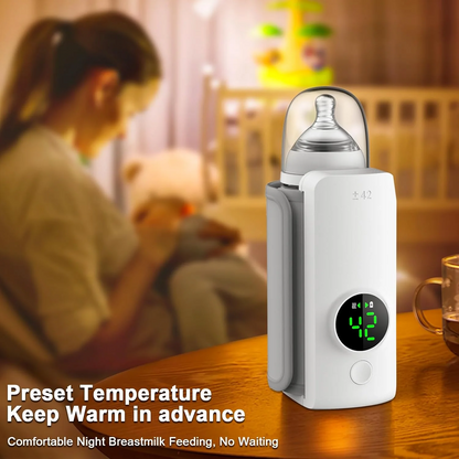 Travel Portable Bottle Warmer Combo Includes Complimentary Feeder Bottle – Compact, Safe & Easy to Carry for Moms