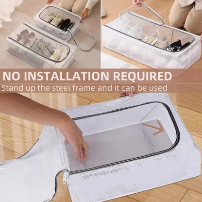 Foldable Transparent Storage Box for Shoes, Toys, Clothes, Books