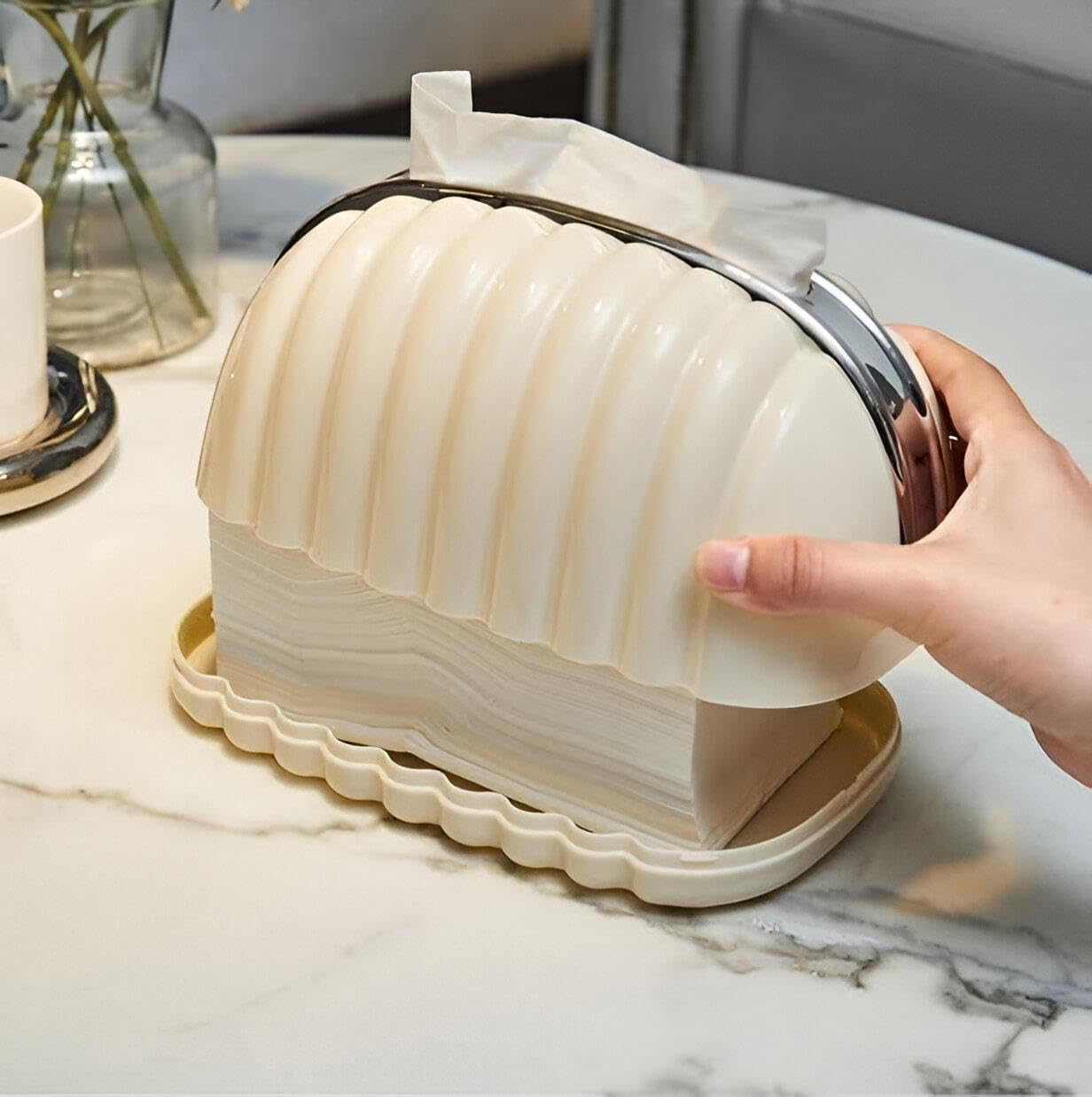 Luxury Tissue Box Desktop Tissue Organizer