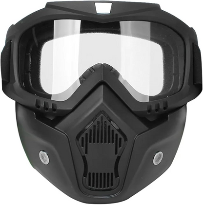 Protective Motorcycle Goggles with Detachable Face Mask