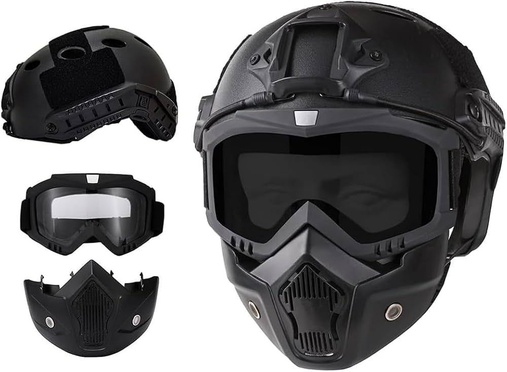 Protective Motorcycle Goggles with Detachable Face Mask