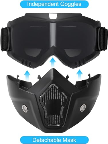 Protective Motorcycle Goggles with Detachable Face Mask