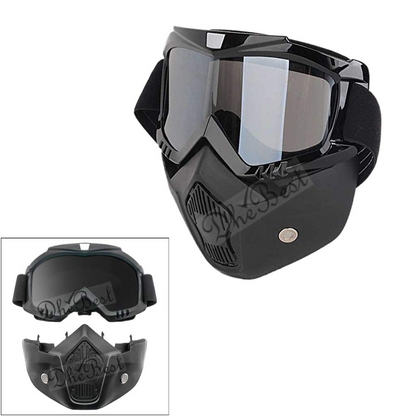 Protective Motorcycle Goggles with Detachable Face Mask