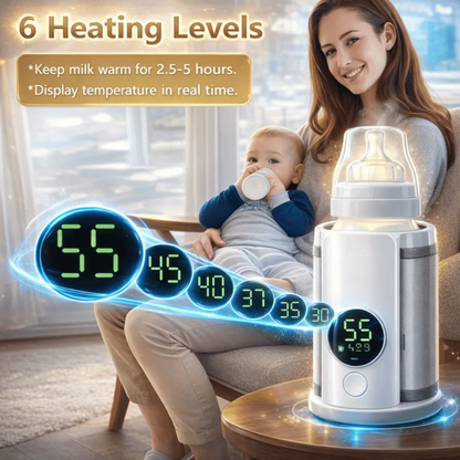 Travel Portable Bottle Warmer Combo Includes Complimentary Feeder Bottle – Compact, Safe & Easy to Carry for Moms