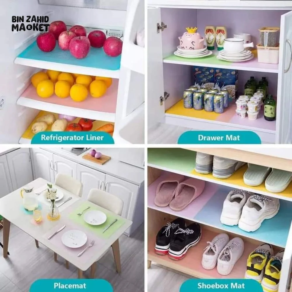 Anti-Bacterial Fridge Mat – Non-Stick PVC Sheet Roll, Safai aur Hifazat ka Perfect Combo